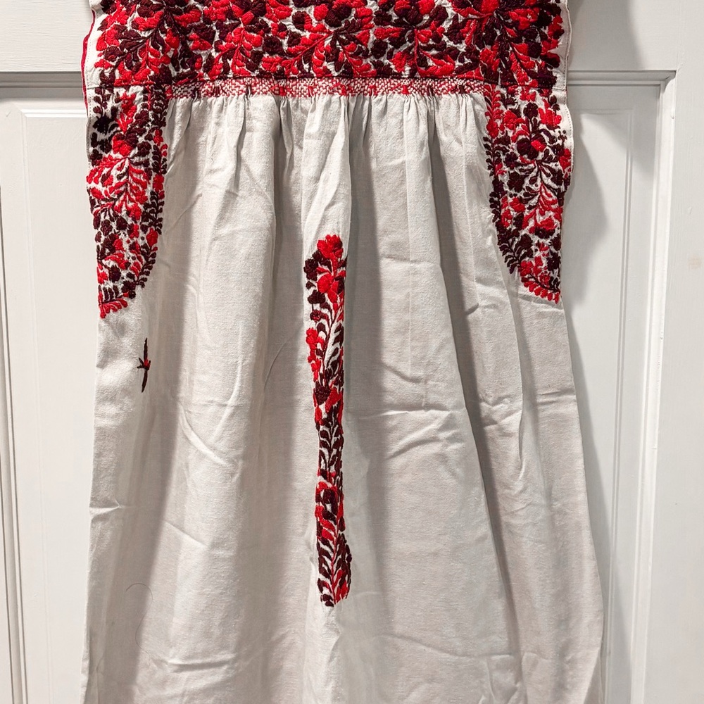 Mi Golondrina Red and White Floral Dress